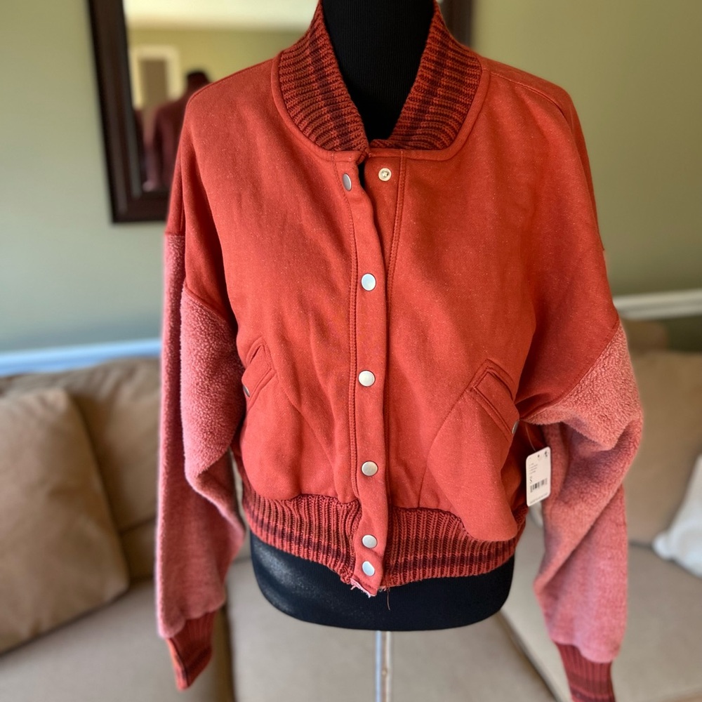Free People We the Free Hollaback Jacket Spiced Brandy FP Small NWT Oversized